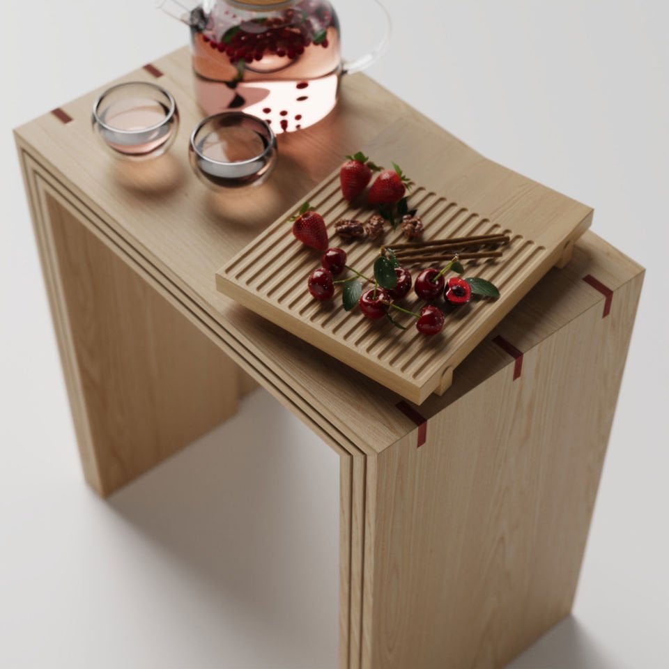 Ahşap Zigon - KIRLANGIÇ Serisi, Meşe Kırmızı