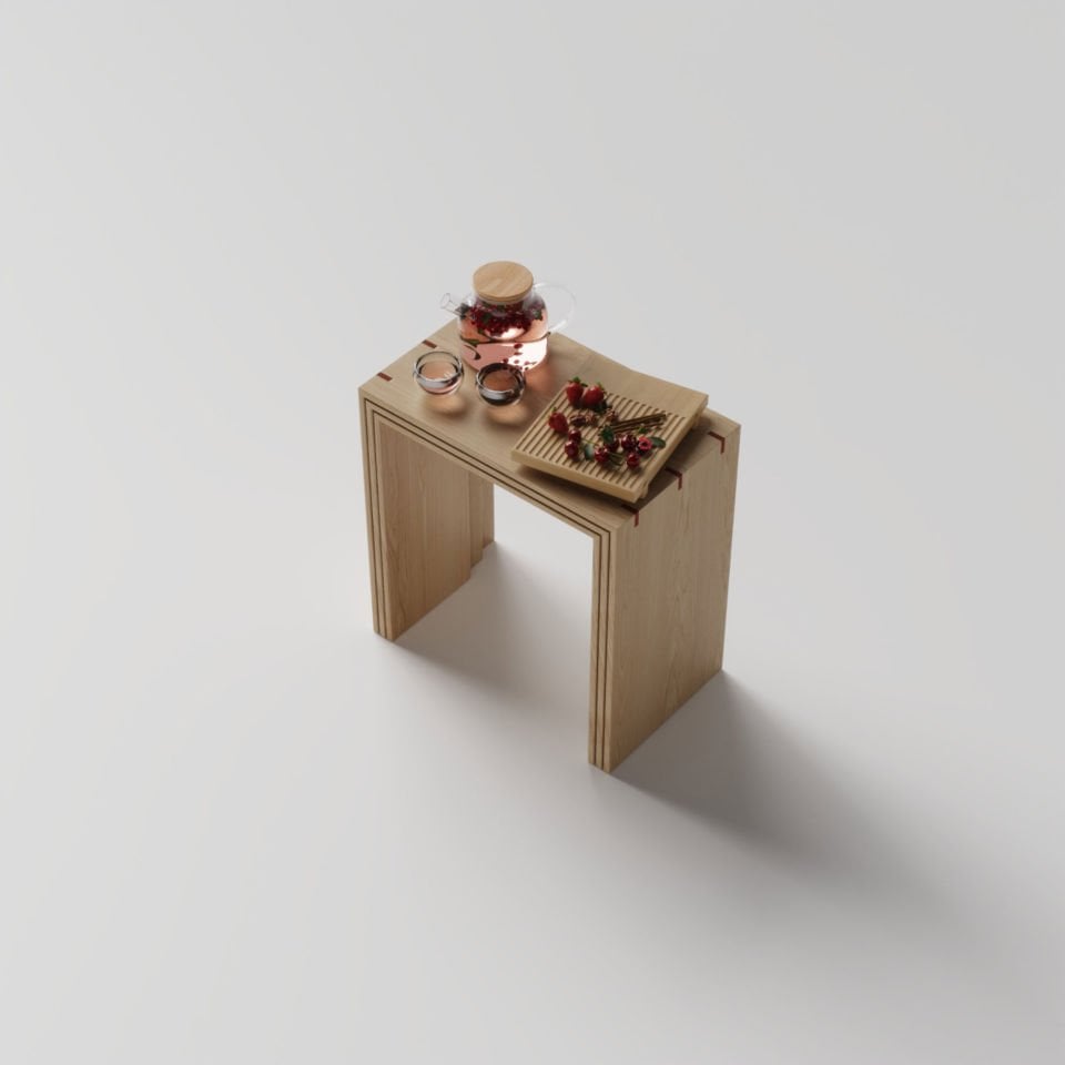 Ahşap Zigon - KIRLANGIÇ Serisi, Meşe Kırmızı