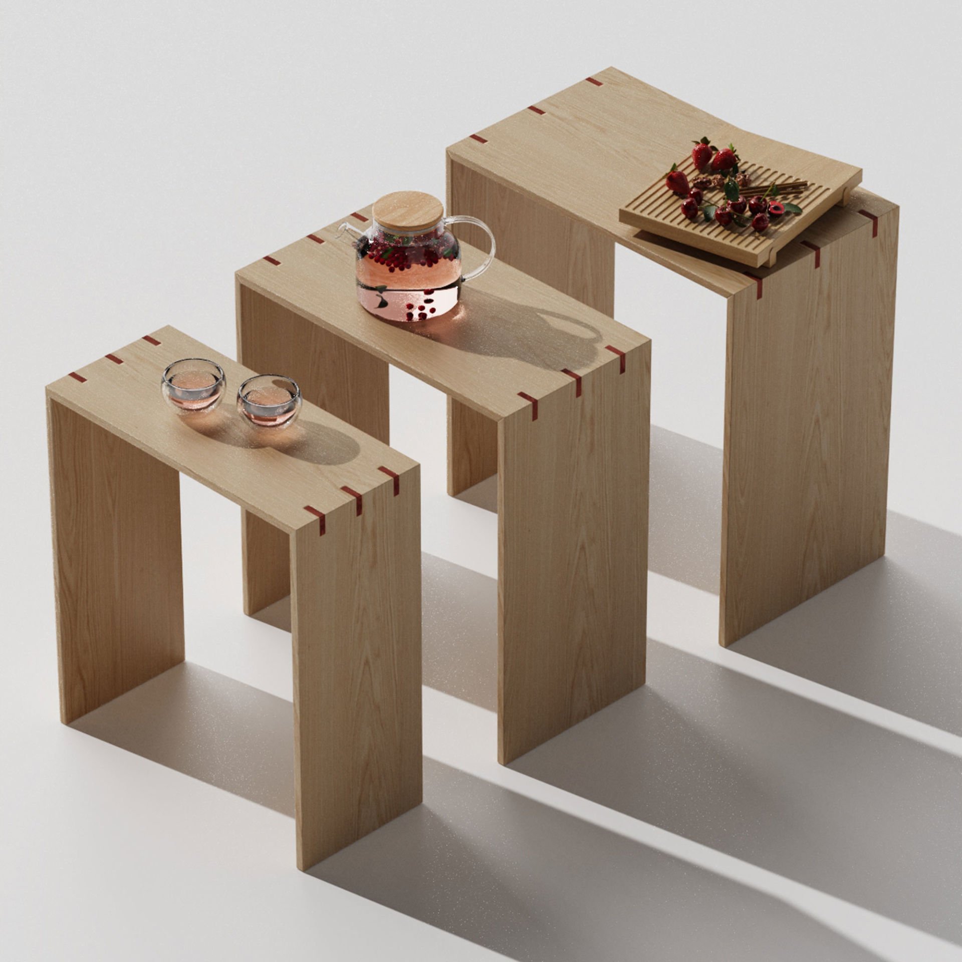 Ahşap Zigon - KIRLANGIÇ Serisi, Meşe Kırmızı