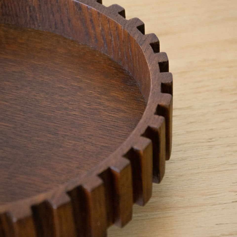 Masif Ahşap Dönen Servis Tepsisi -  DOCIA Serisi Forest