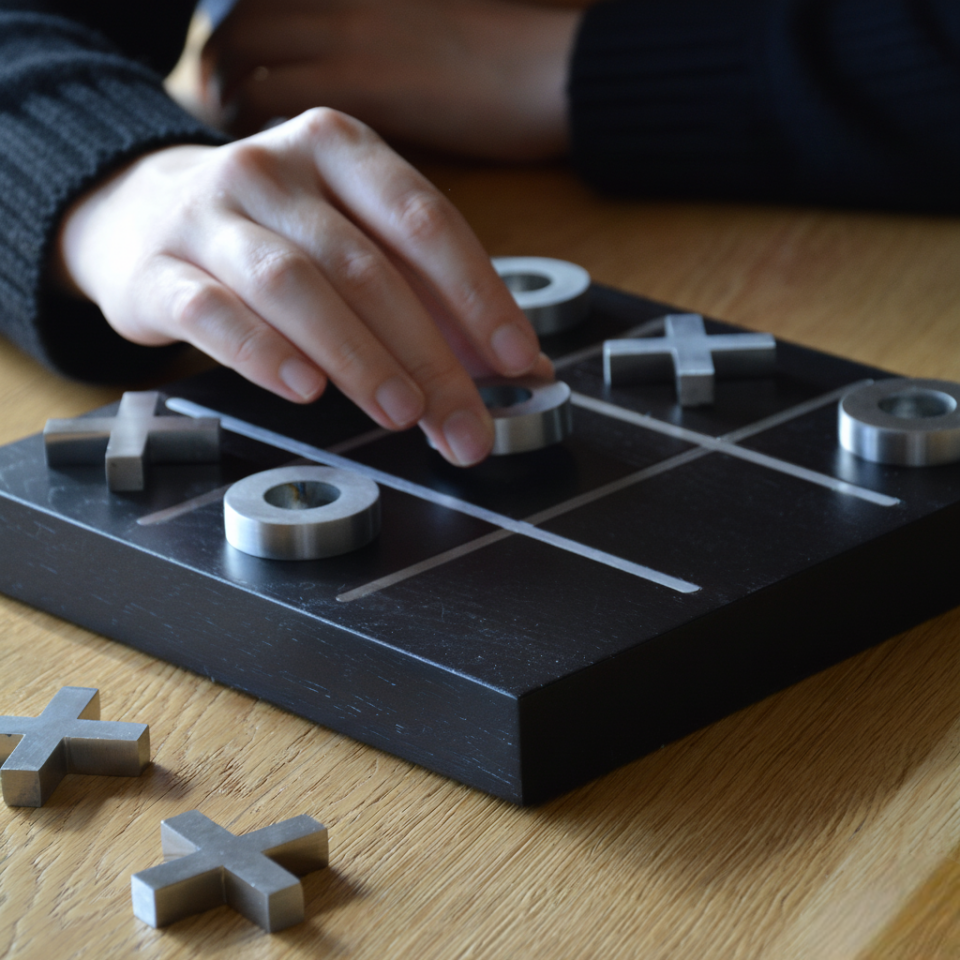 Masif Ahşap XOX - Dekoratif Oyun Tablası