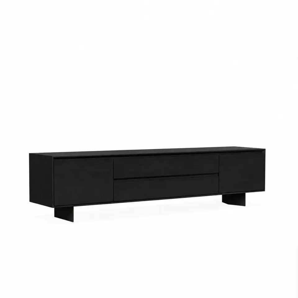 Solid Oak TV Unit – BEAM Series Dark