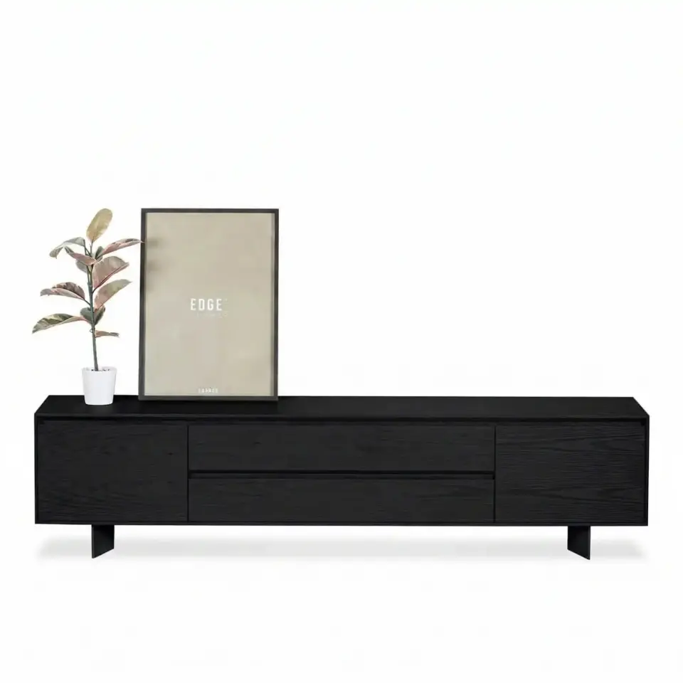 Solid Oak TV Unit – BEAM Series Dark