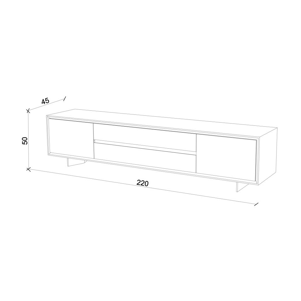 Ahşap TV Ünitesi – BEAM Serisi Black