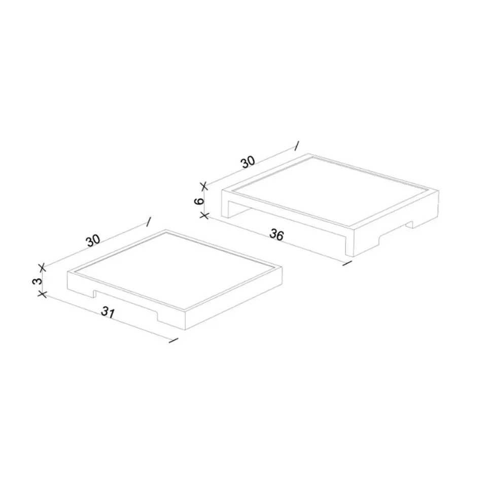 Akçaağaç Ahşap Tepsi Seti - EDGE Serisi