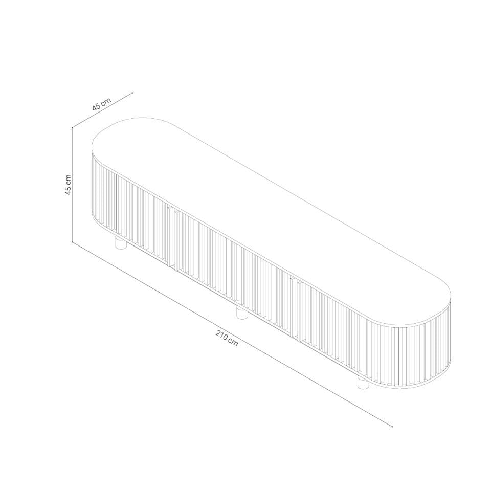 Masif Ahşap TV Ünitesi - DOCIA Serisi Raw