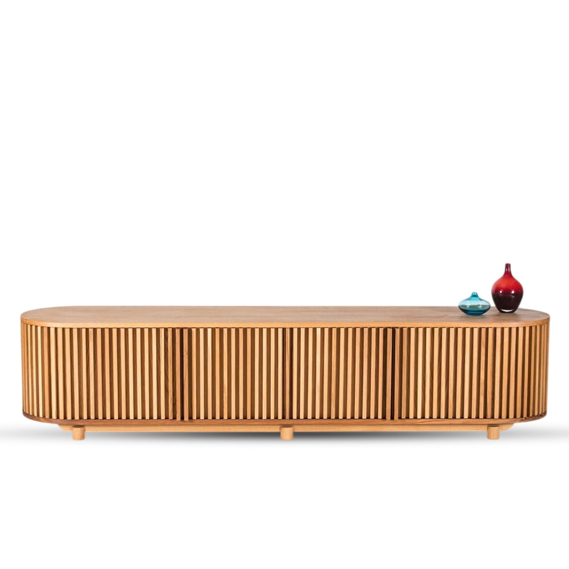 Solid Oak TV Unit - DOCIA Series Raw