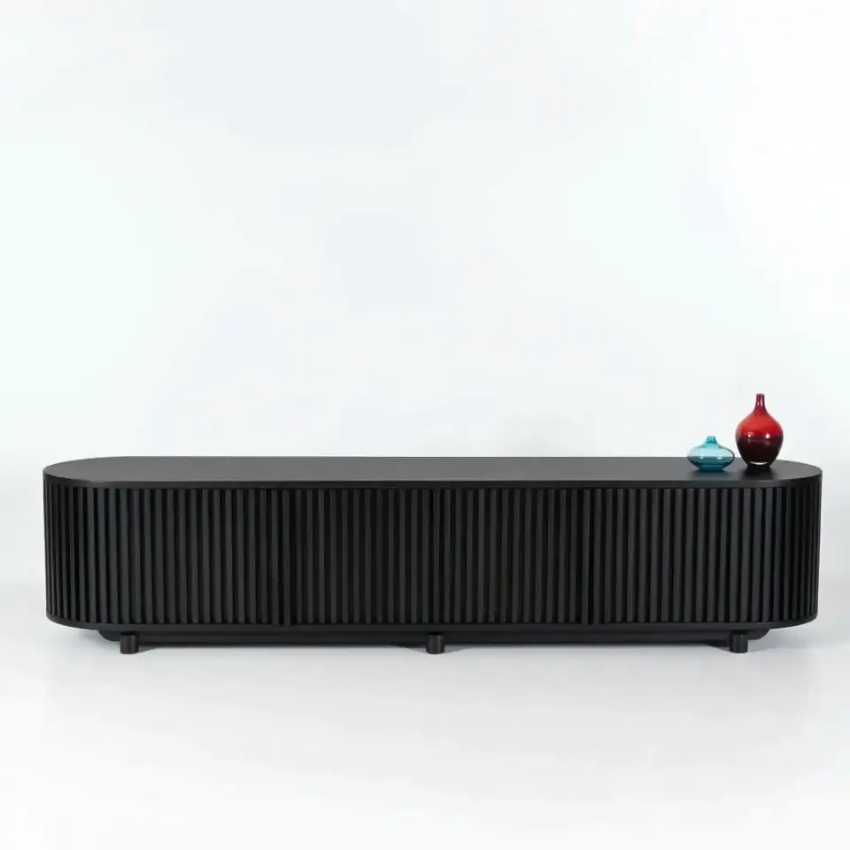 Solid Oak TV Unit - DOCIA Series Dark