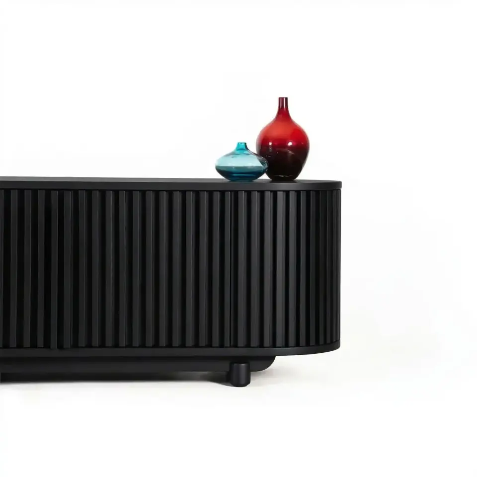 Solid Oak TV Unit - DOCIA Series Dark