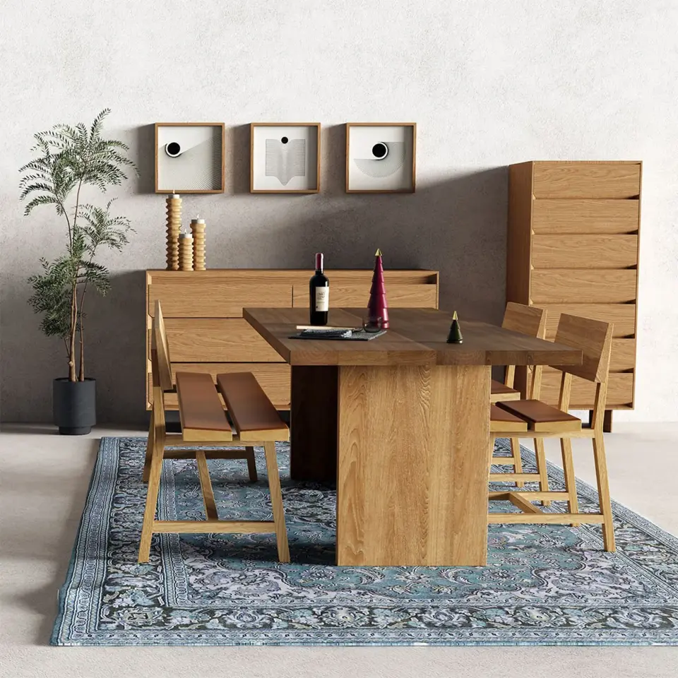 Masif Meşe Masa – BEAM Serisi Raw