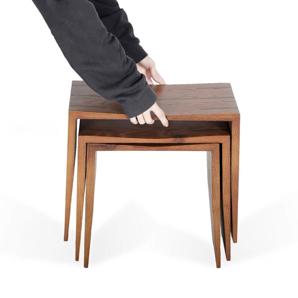 Solid Oak Stool Set – BRIDGE Series Forest