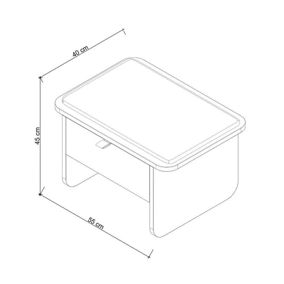 Oak Stool/Nightstand with Drawer – HOL JR. Series Forest