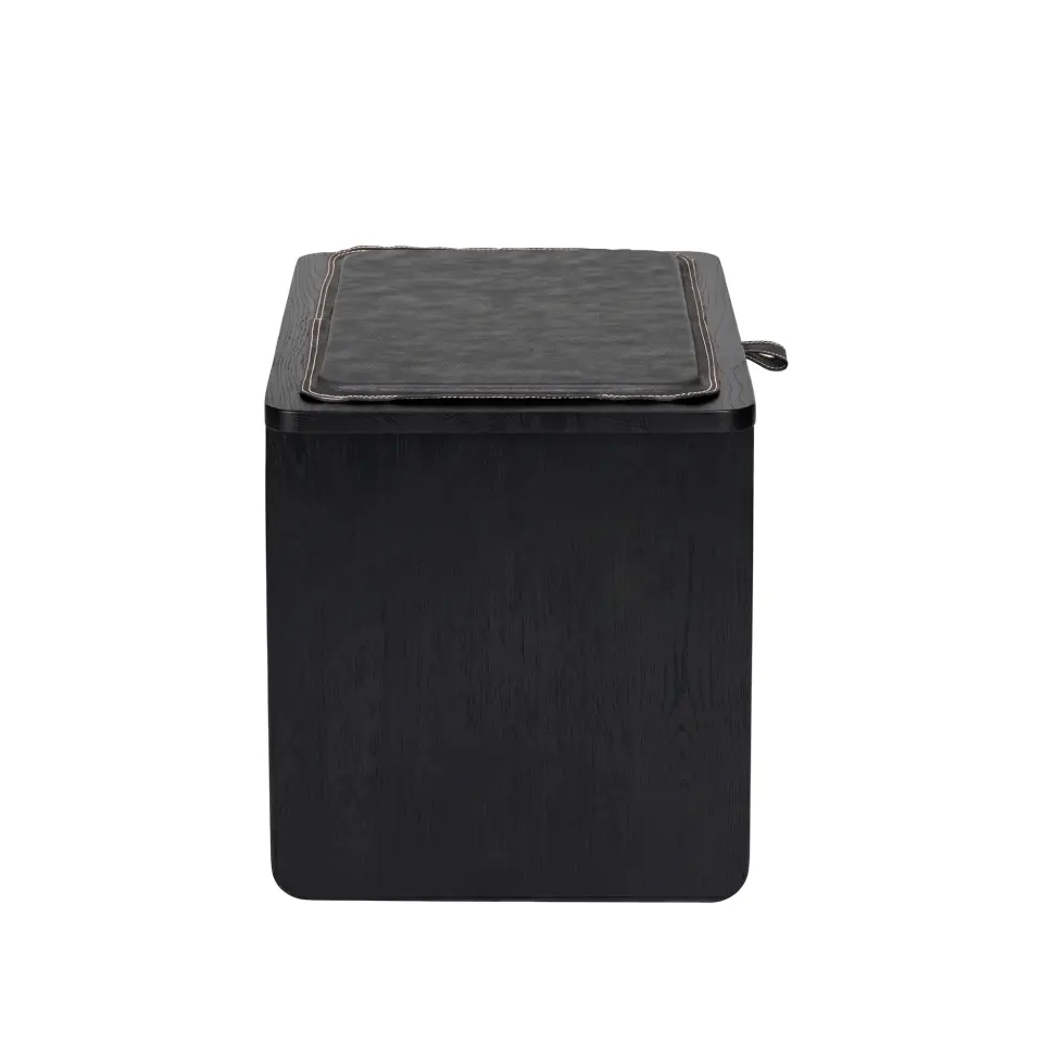 Oak Stool/Nightstand with Drawer – HOL JR. Series Dark