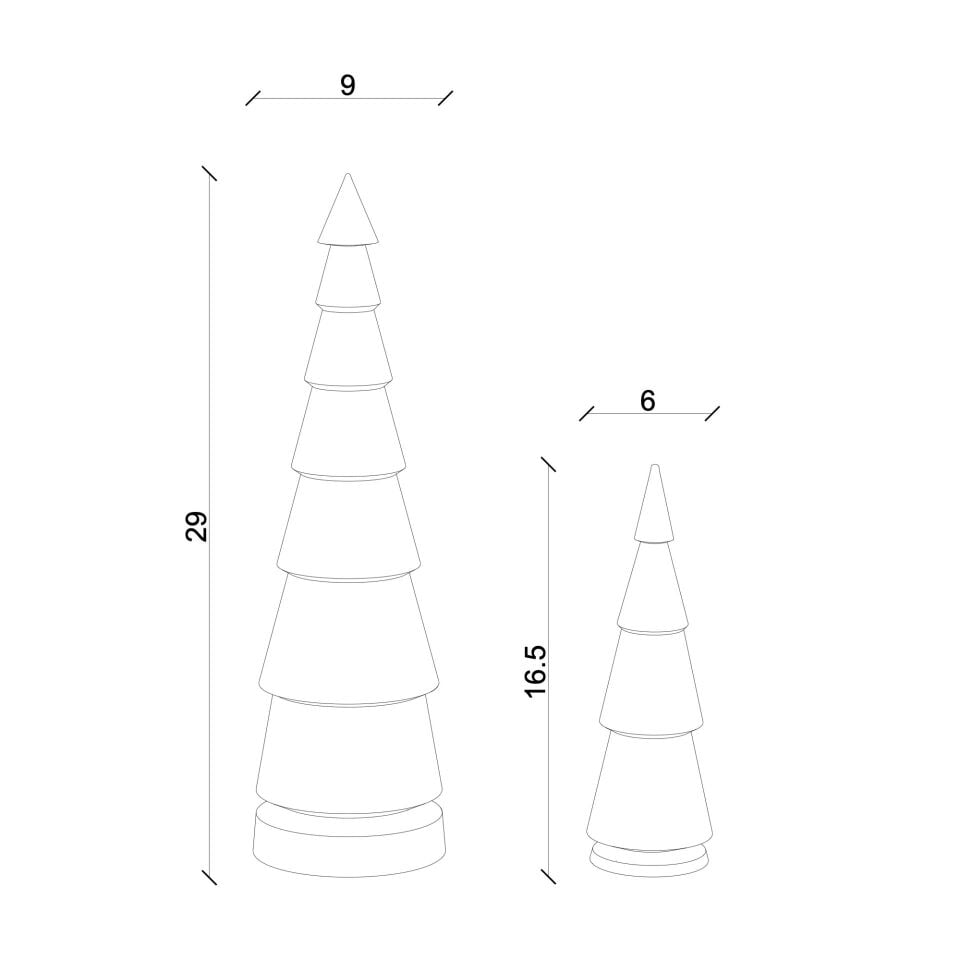 FIR Metal Başlıklı İkili Yılbaşı Ağacı Seti Dark - Pirinç Başlık