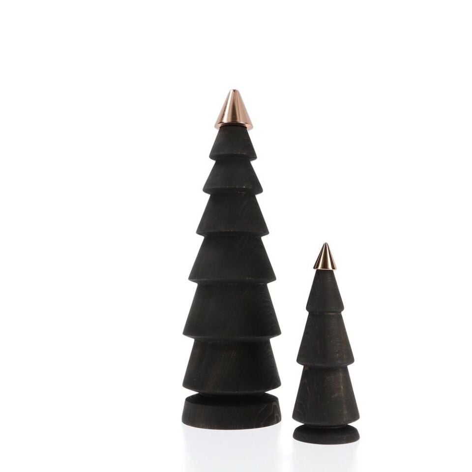 FIR Metal Başlıklı İkili Yılbaşı Ağacı Seti Dark - BRONZ