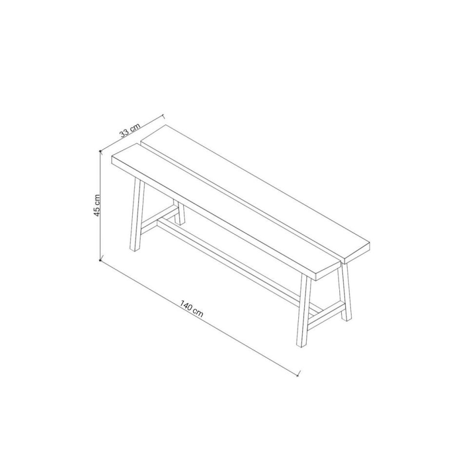 Masif Meşe Bank – PI Serisi Forest - 140 CM
