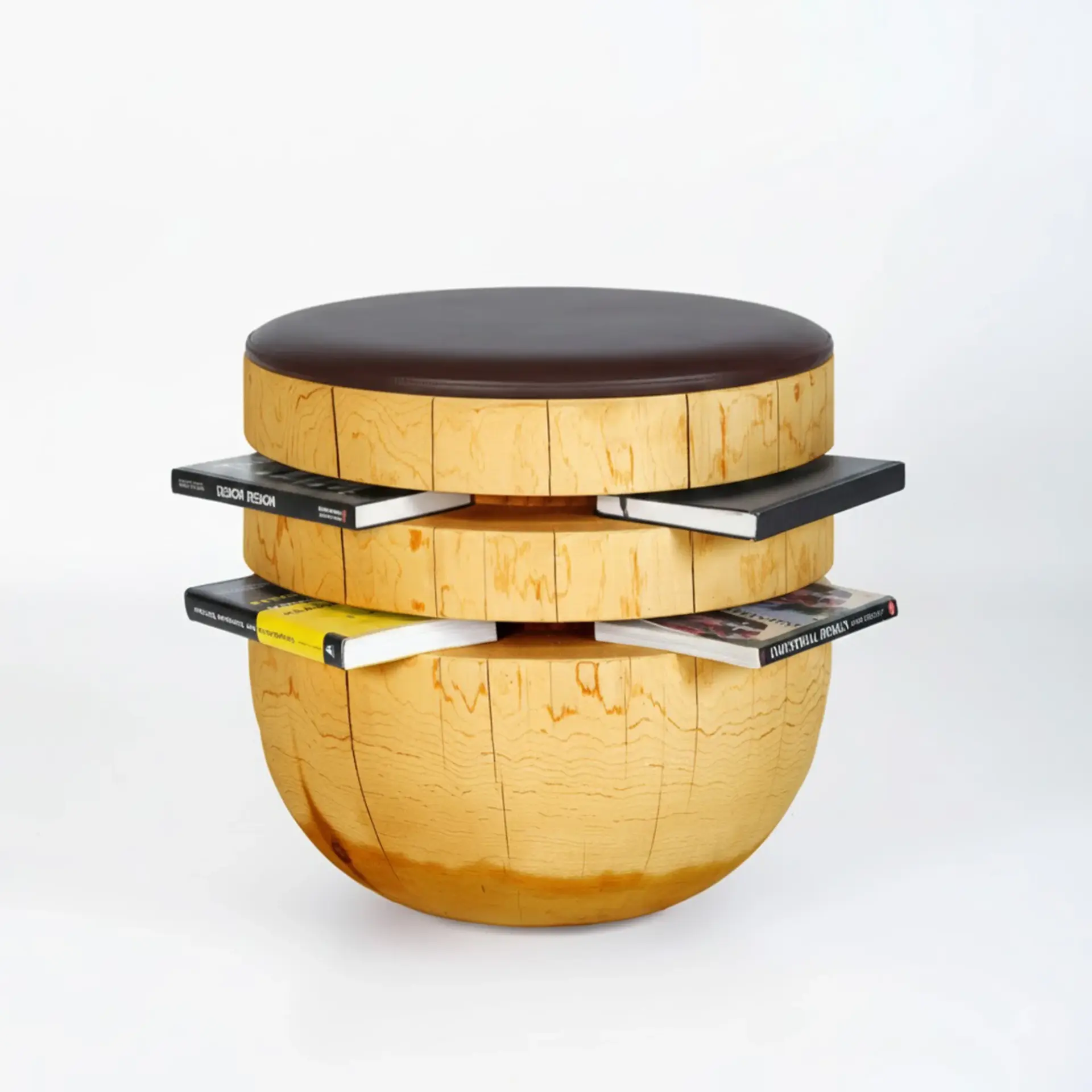 Ahşap Tabure – BOOKWORM Honey - Döşemeli