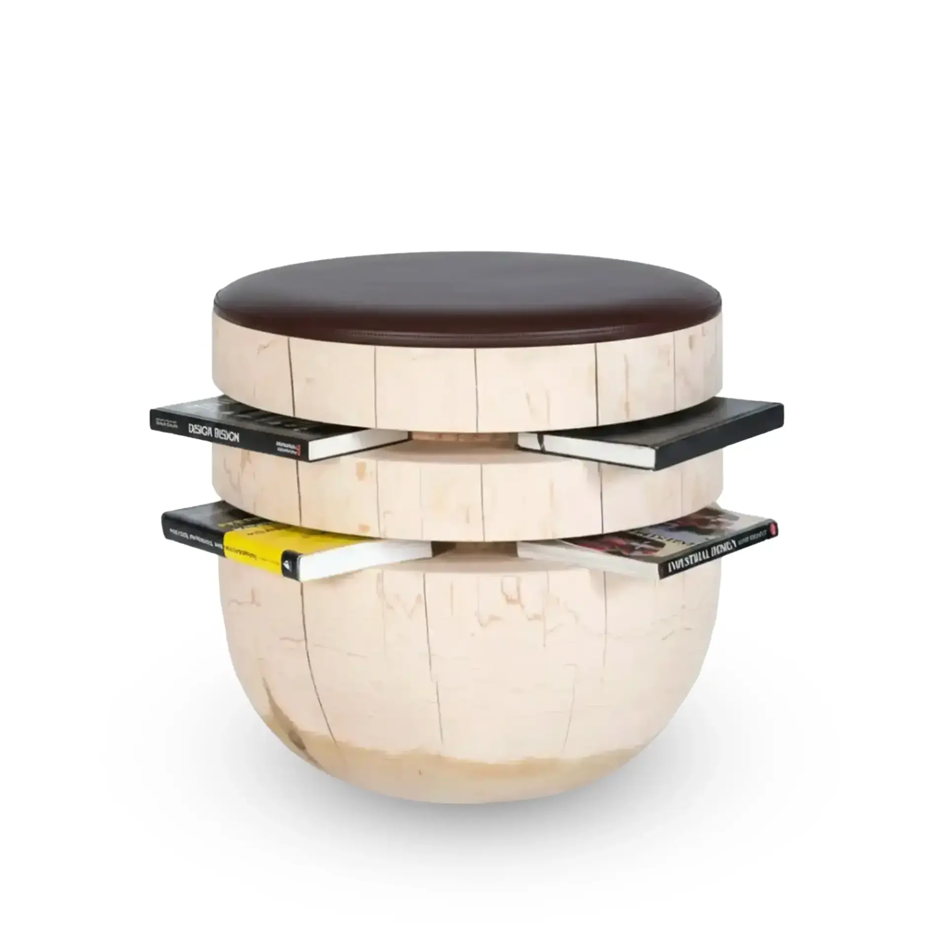 Ahşap Tabure – BOOKWORM Raw - Döşemeli