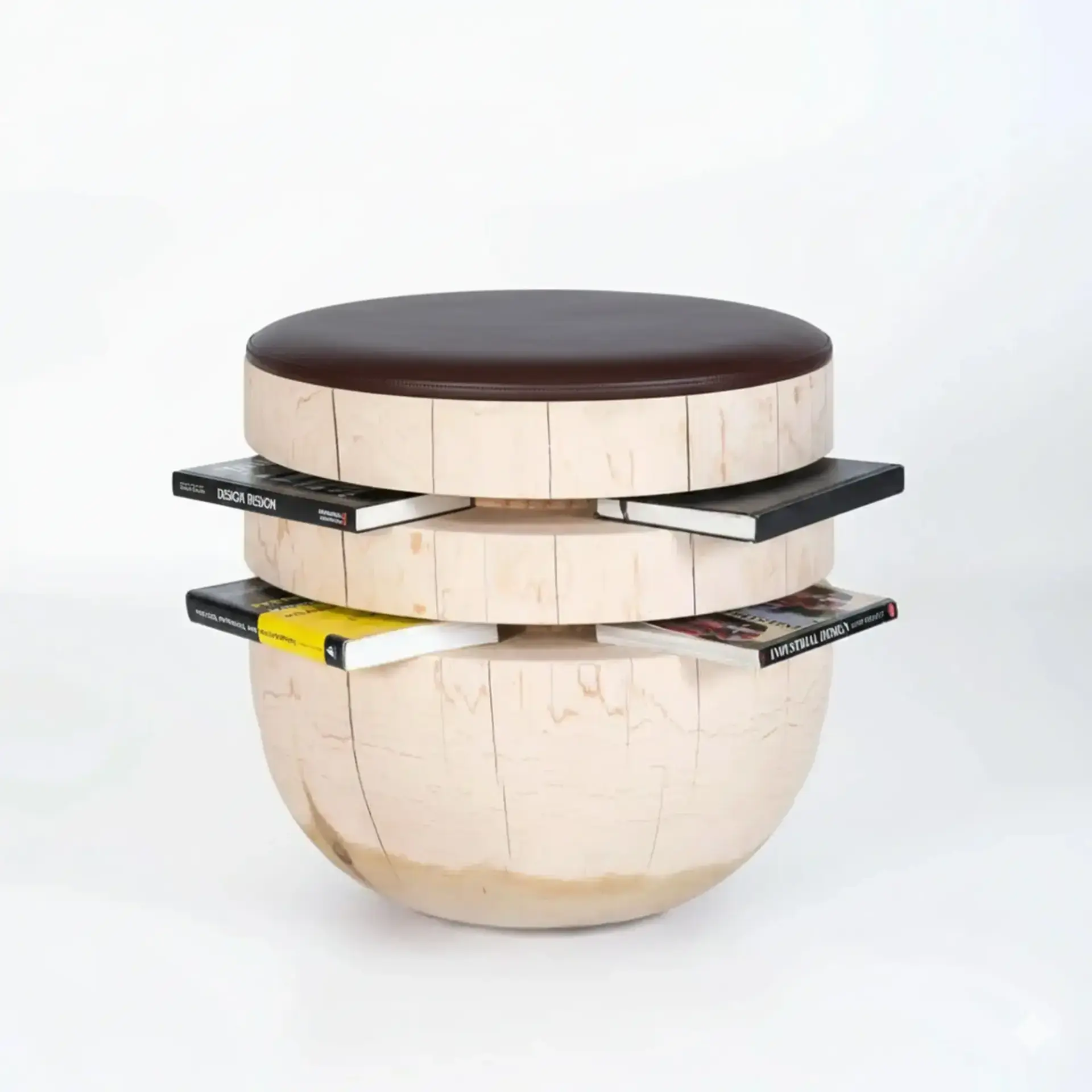 Ahşap Tabure – BOOKWORM Raw - Döşemeli