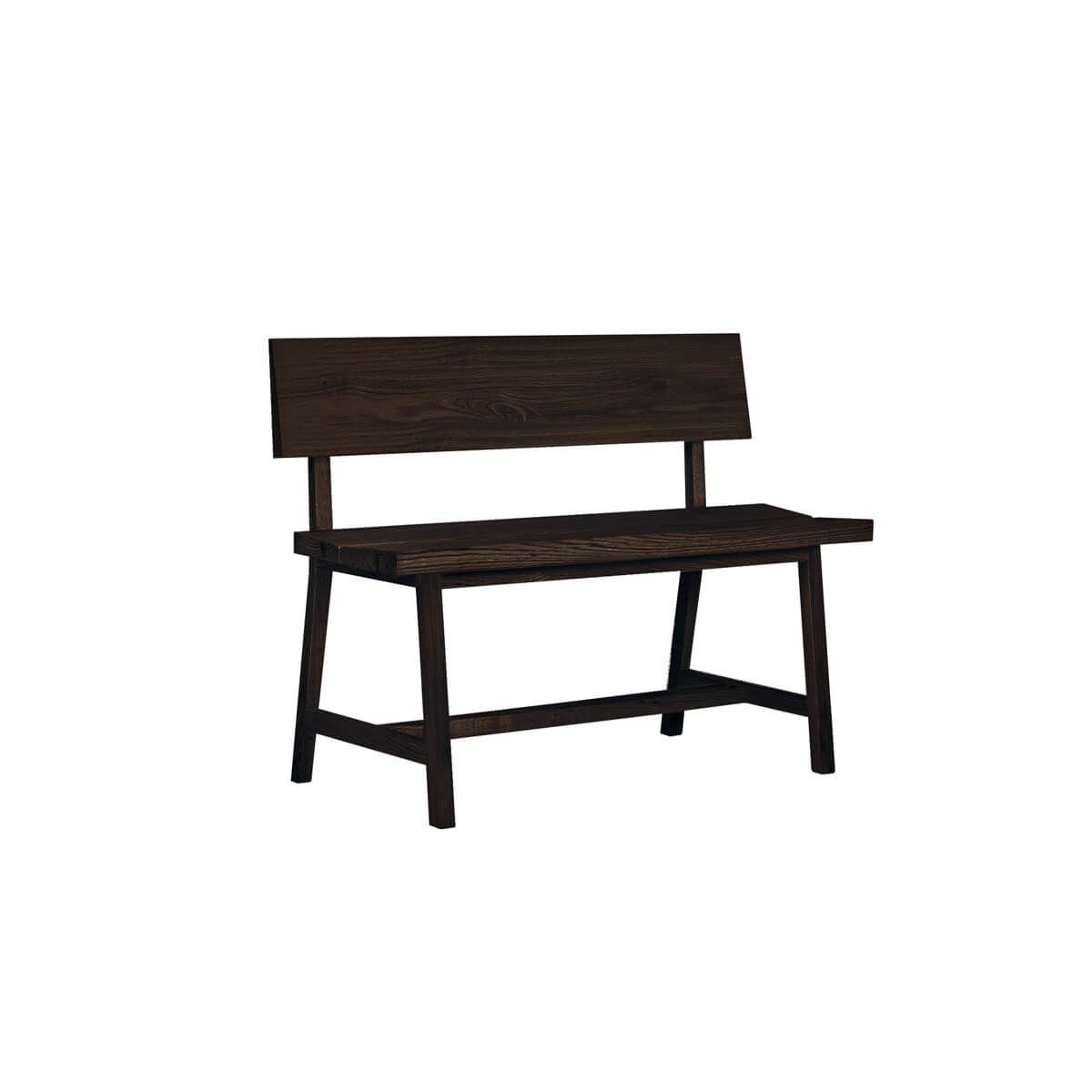 Ahşap Bank - PI Serisi, Sırtlıklı Black - 120 CM