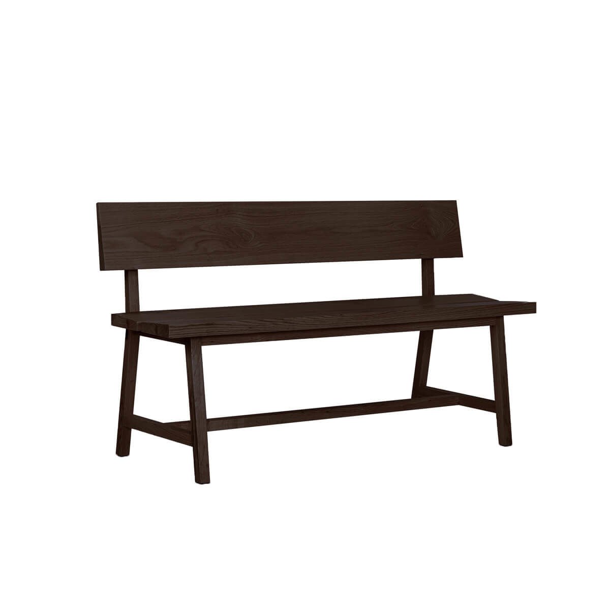 Ahşap Bank - PI Serisi, Sırtlıklı Dark - 160 CM