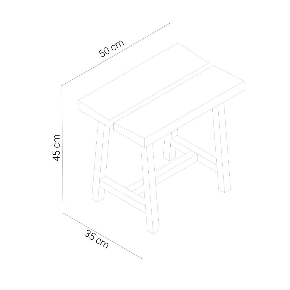 Solid Oak Stool – PI Series Raw
