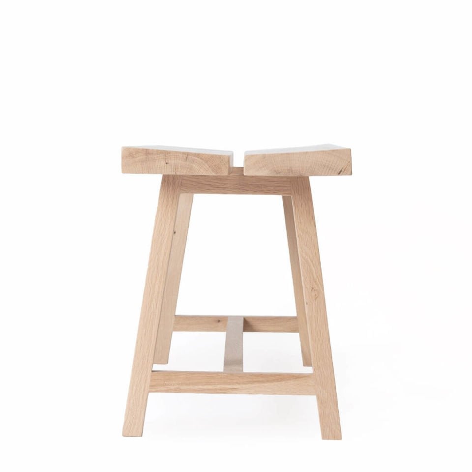 Solid Oak Stool – PI Series Raw