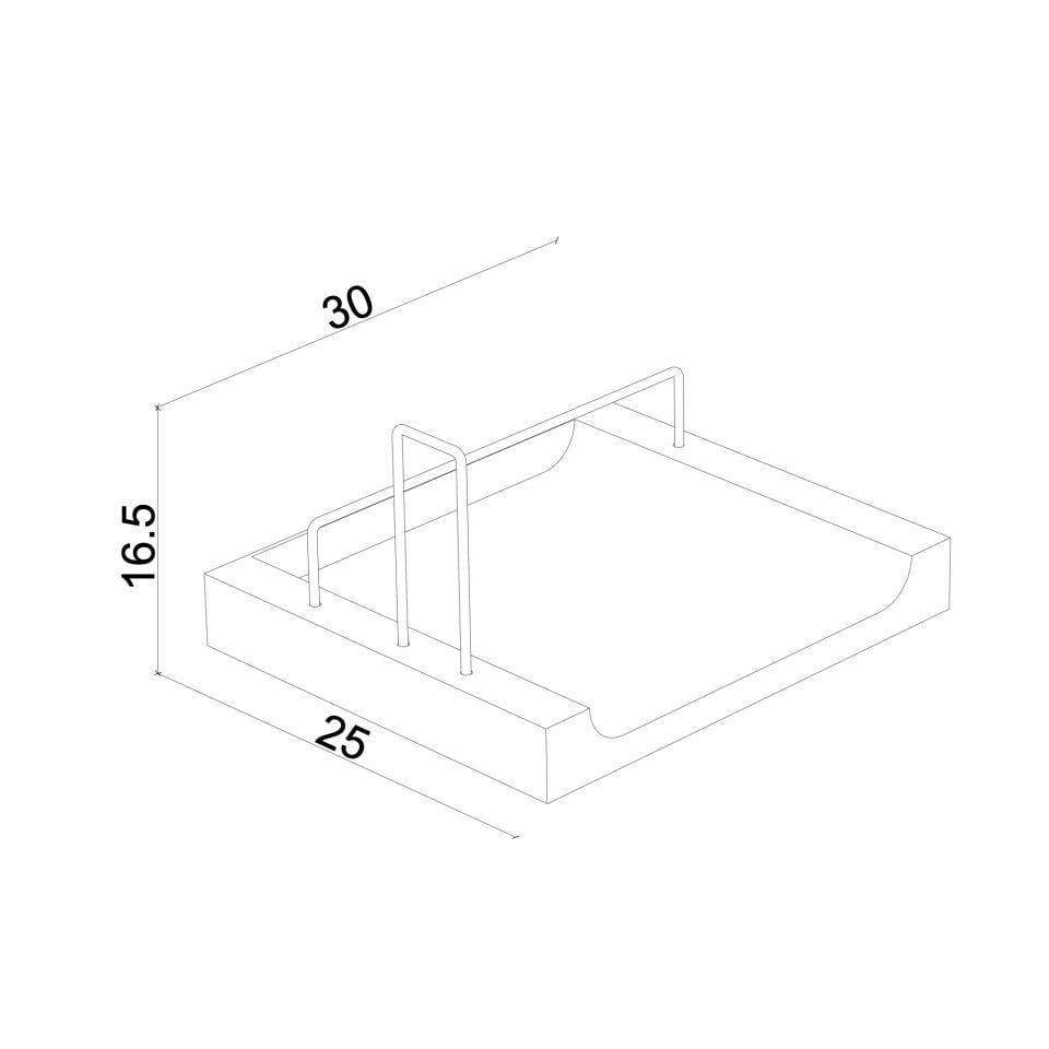 Wooden Flying Shelf – Small Size, Oak, Gold Antique Detail Dark